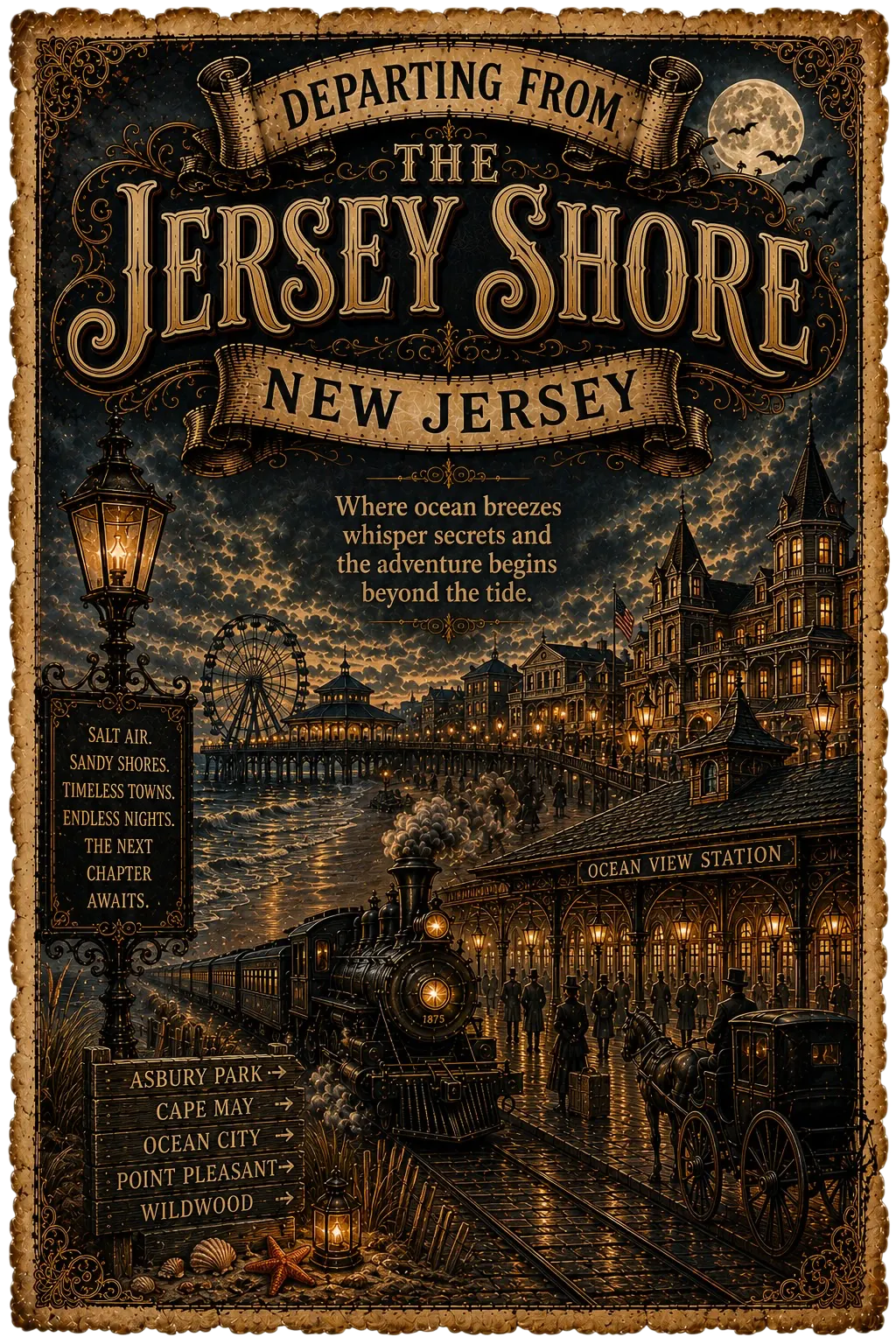 Adventure Atlas Jersey shore departing poster for the Hotel Of Horror