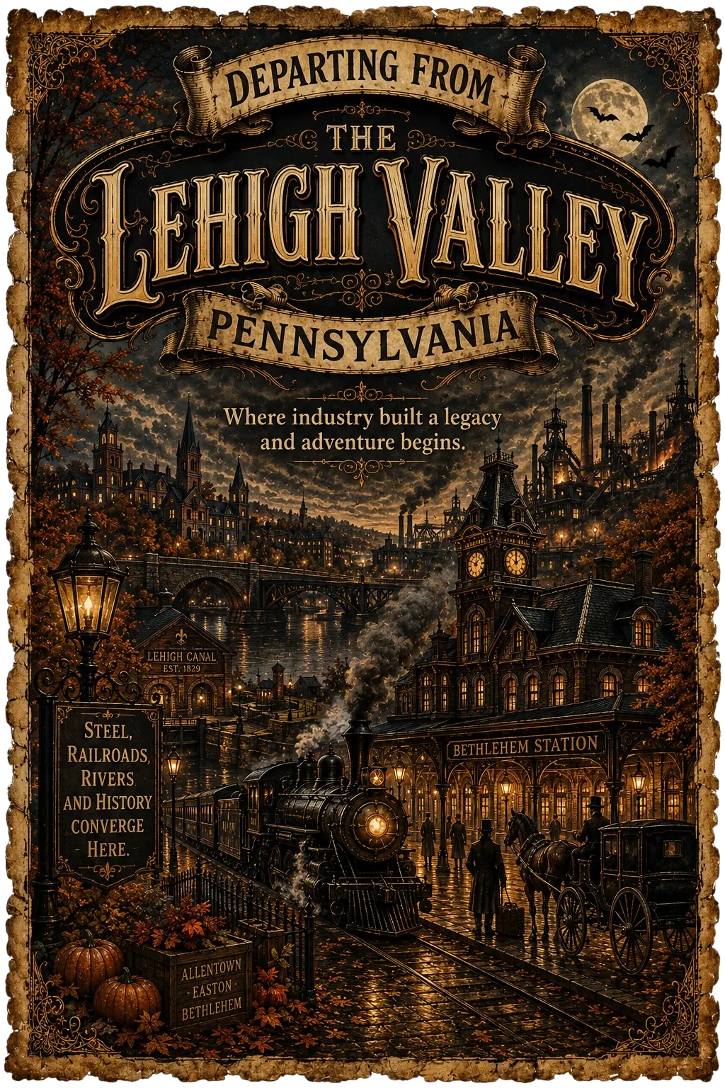 Adventure Atlas Lehigh Valley, Pennsylvania departing poster for the Hotel of Horror