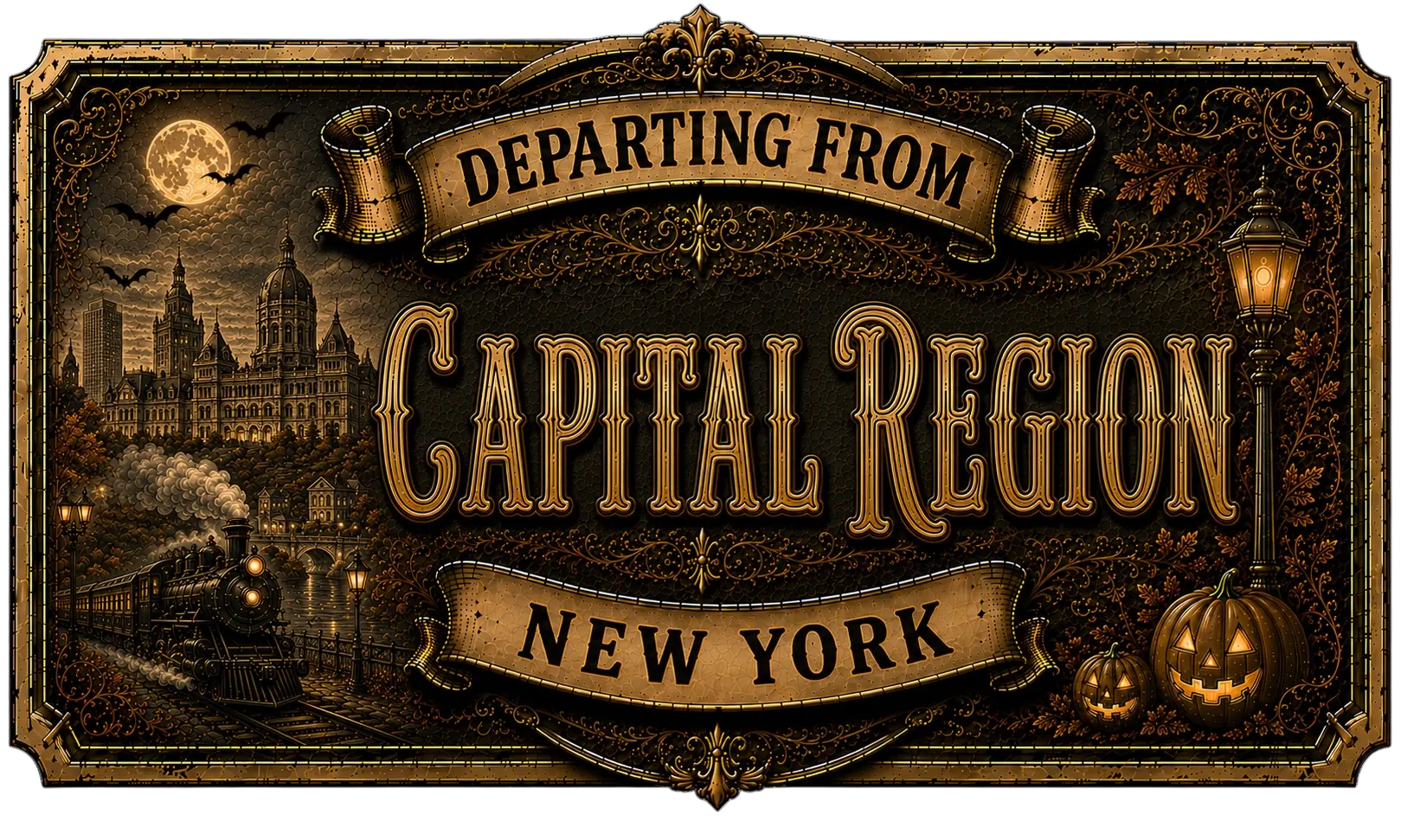Adventure Atlas Capital Region New York departing sign for Hotel Of Horror
