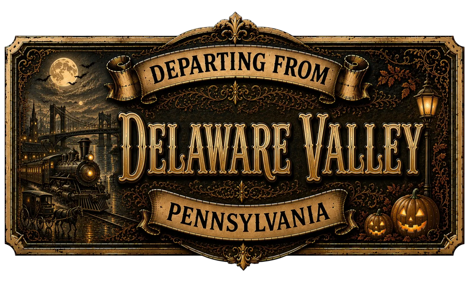 Adventure Atlas Delaware Valley, Pennsylvania departing sign for the Hotel Of Horror