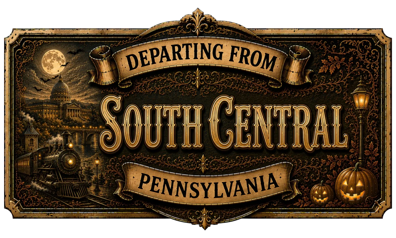 Adventure Atlas South Central Pennsylvania departing sign for the Hotel Of Horror