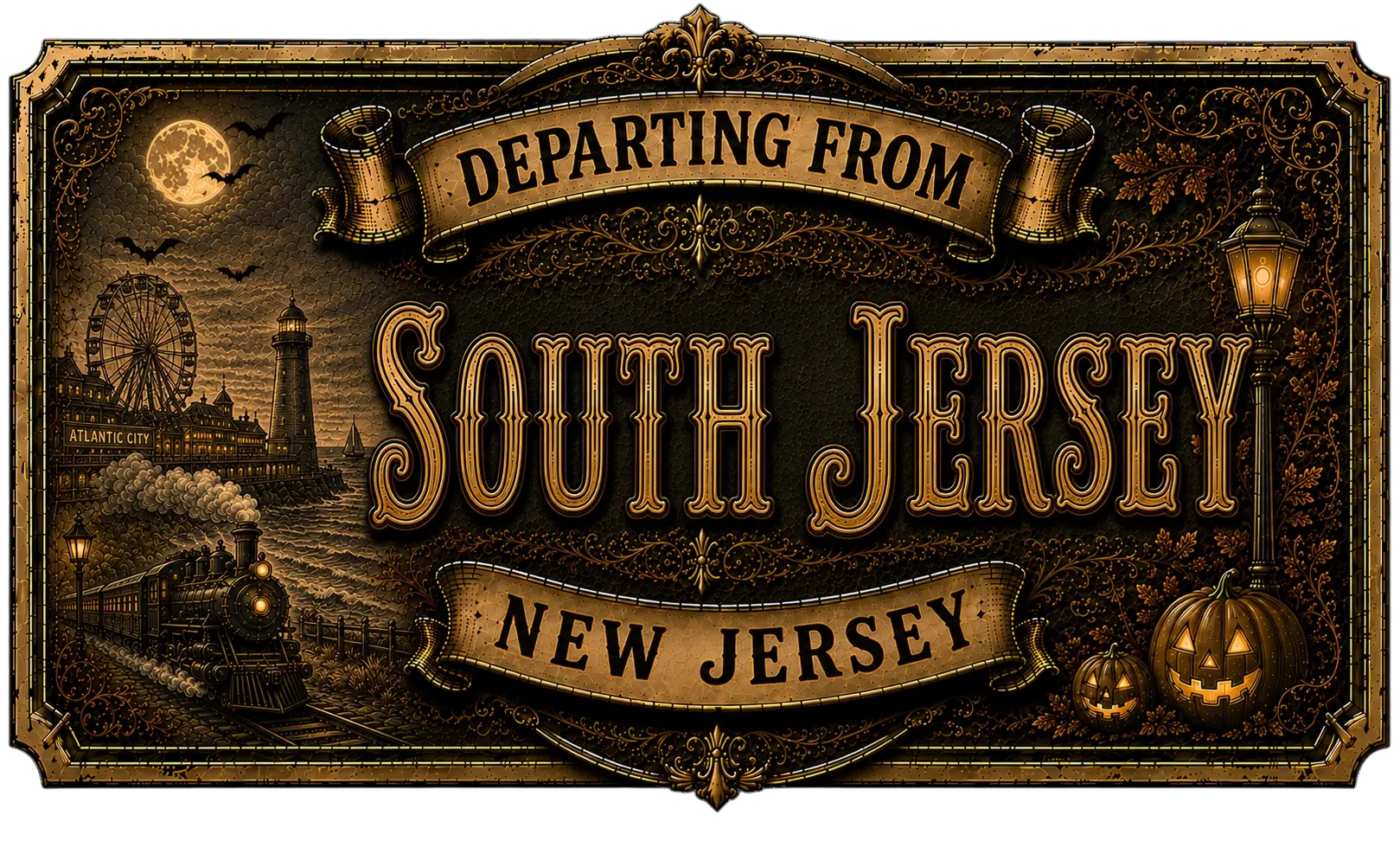 Adventure Atlas South Jersey, New Jersey departing sign for the Hotel Of Horror