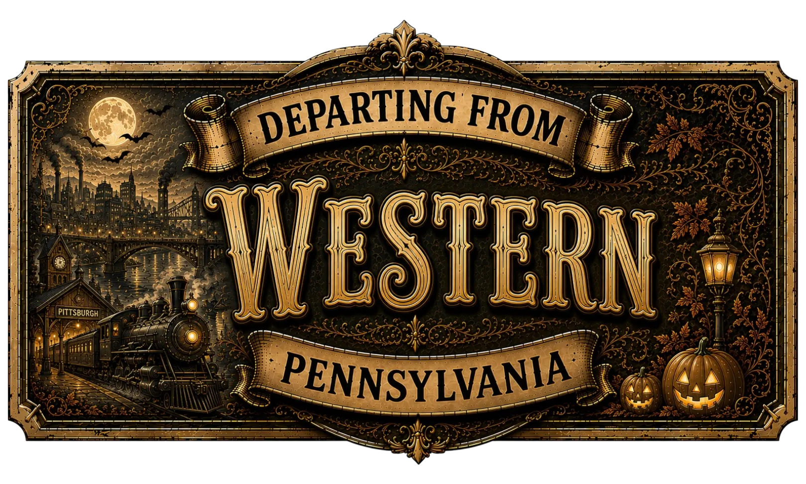 Adventure Atlas Western Pennsylvania departing sign for the Hotel Of Horror