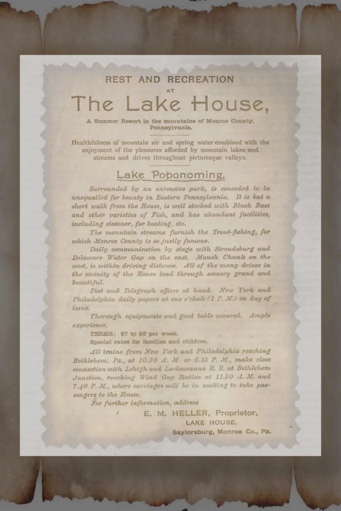 Vintage Lake House Hotel Advertisement, 