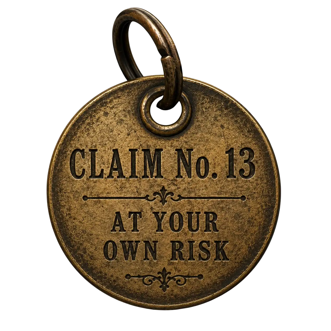 HoH Key Chain 13 Lake House Hotel Antique Claim Tag #13