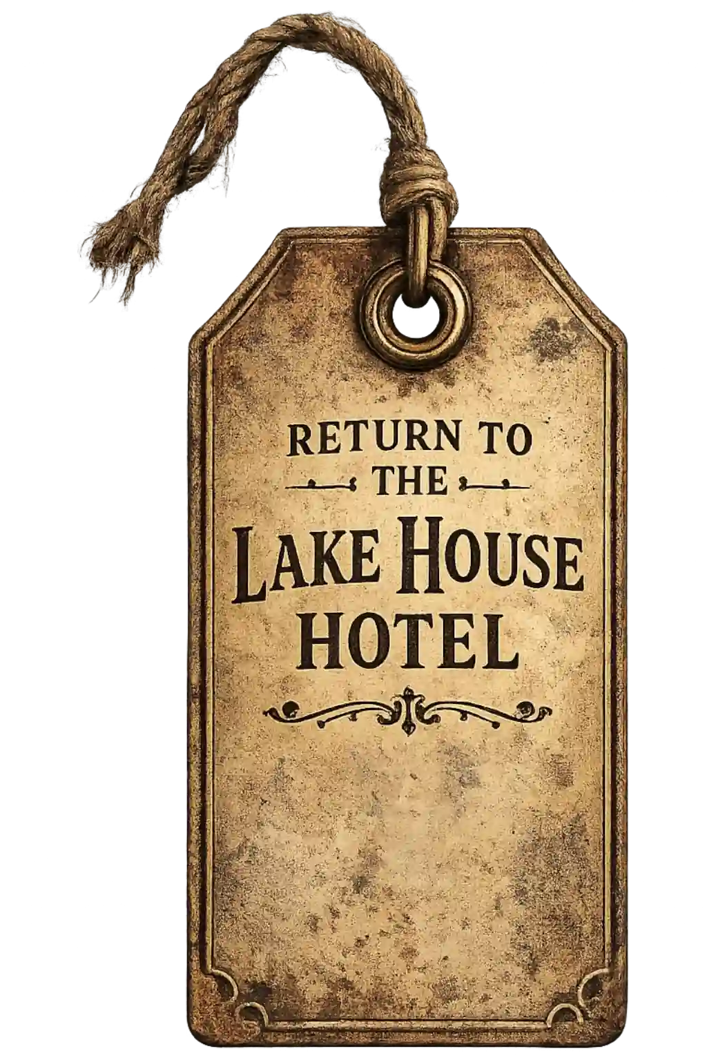 Lake House Hotel Luggage Tag Lake House Hotel Antique Luggage Tag